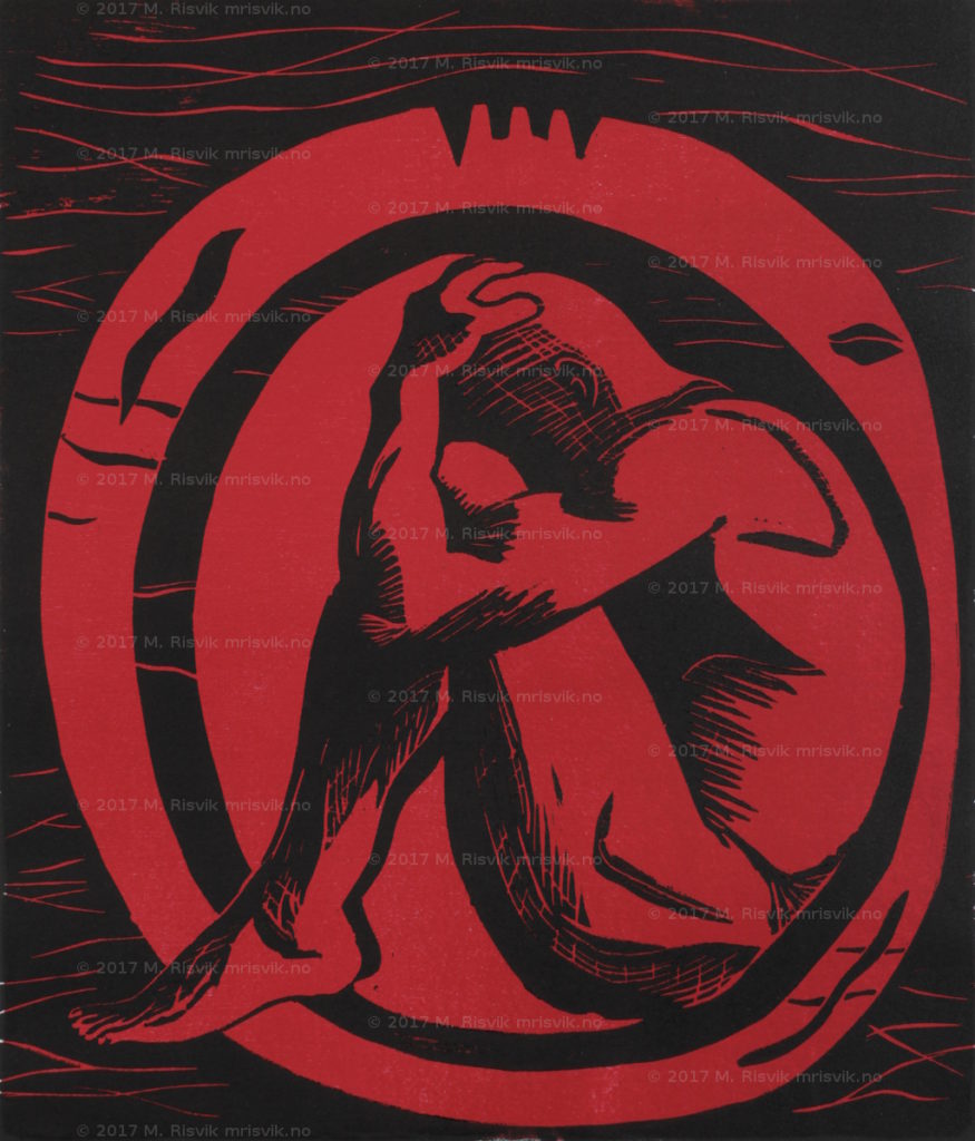 G4, "Innslutning", 2017, tresnitt, 37,5x32 cm, opplag 15, kr. 1500,