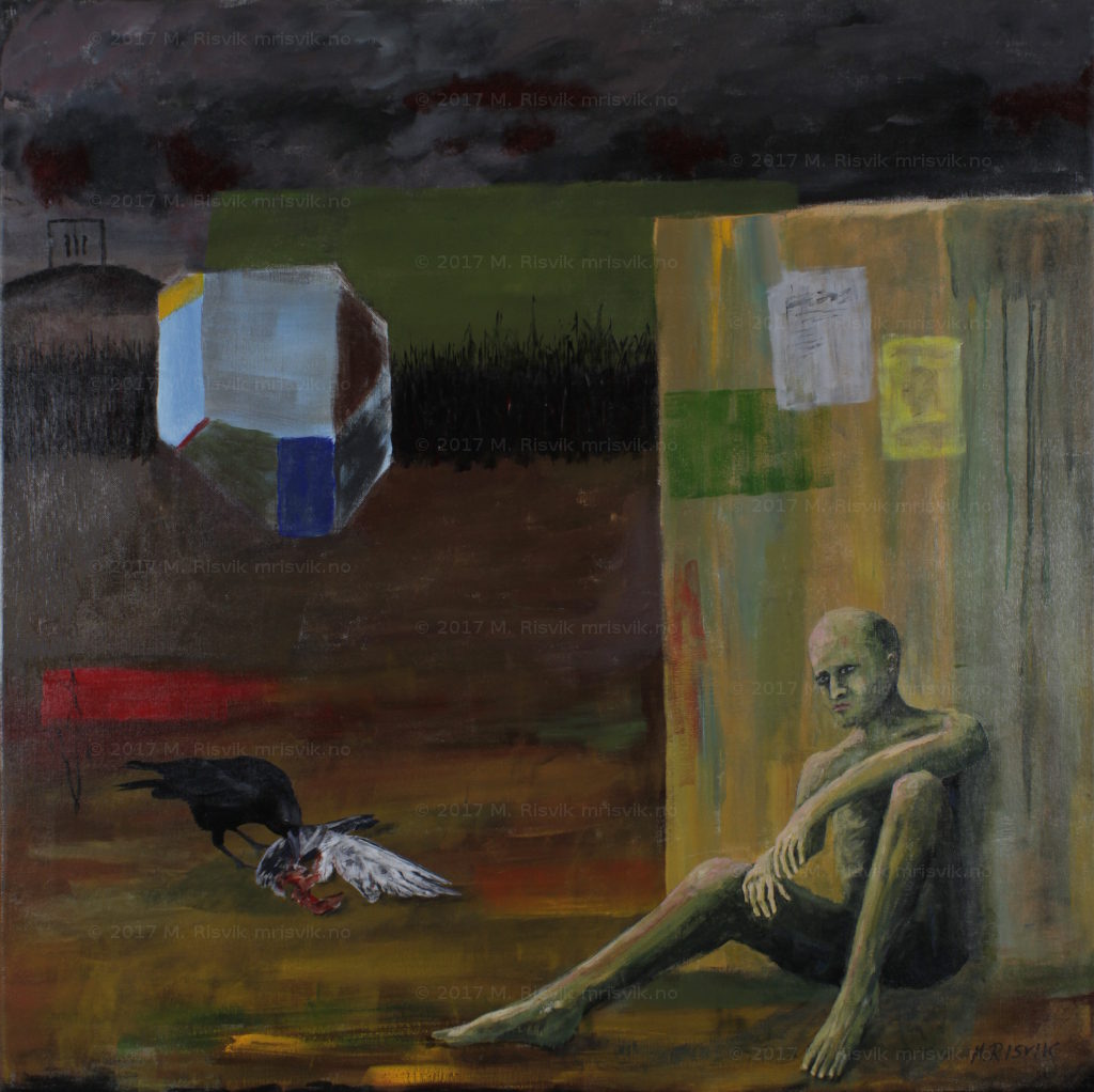 M15, "Melankoli", 2017, akryl på lerret, 80 x 80 cm, kr 5 500,-